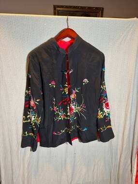 Vintage Reversible Silk Embroidered Mandarin Collar Tangzhuang Jacket